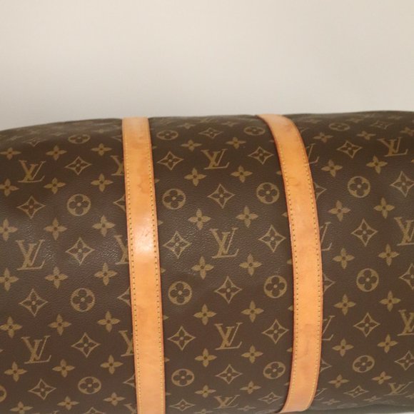 LV Keepall 55 + Strap Duffle Travel Gym Bag Brown Auth Monogram Louis Vuitton - Picture 9 of 9